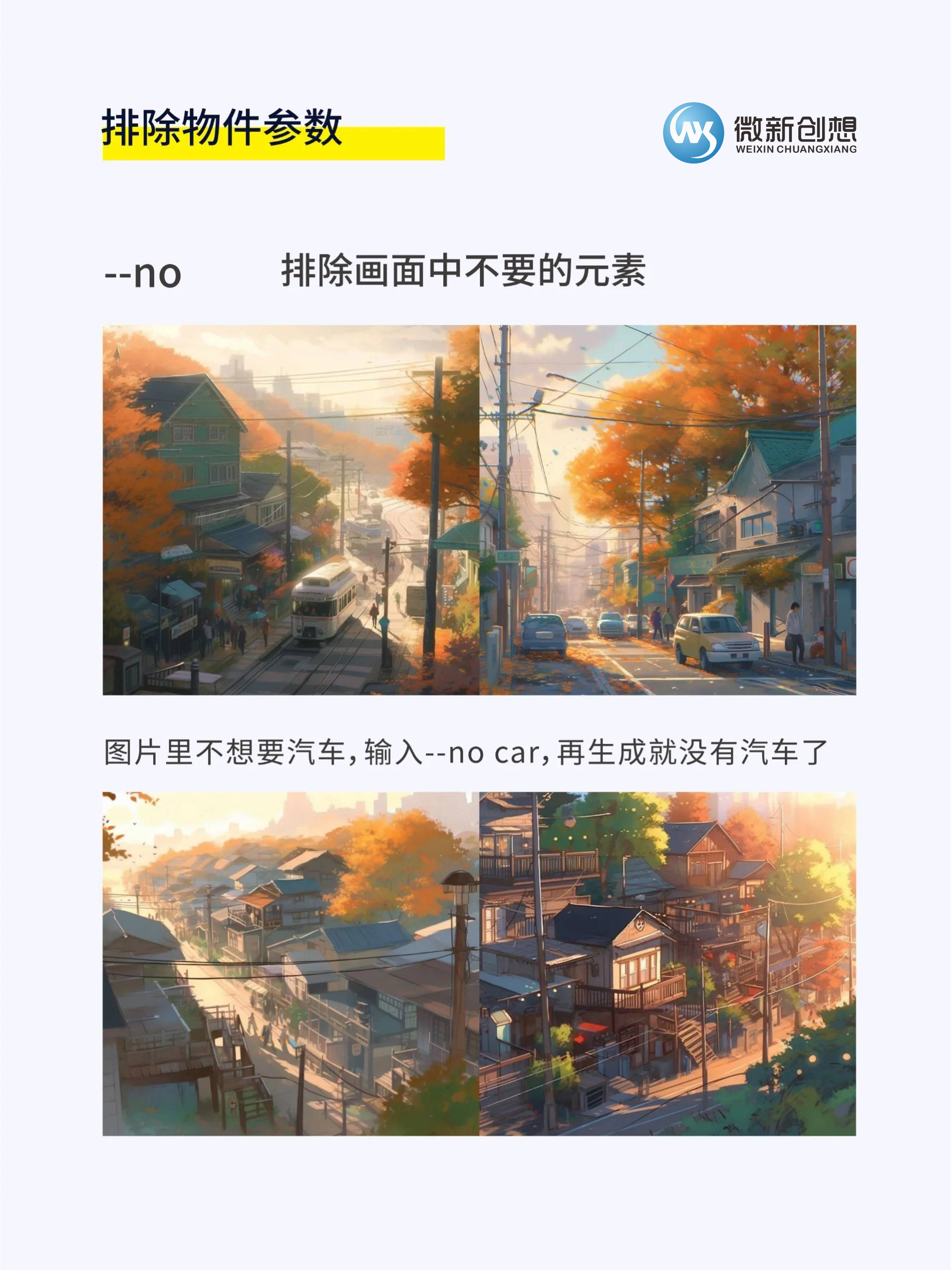 Midjourney命令参数解析 –no 排除画面中不需要的元素插图